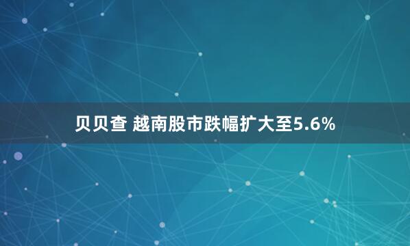 贝贝查 越南股市跌幅扩大至5.6%