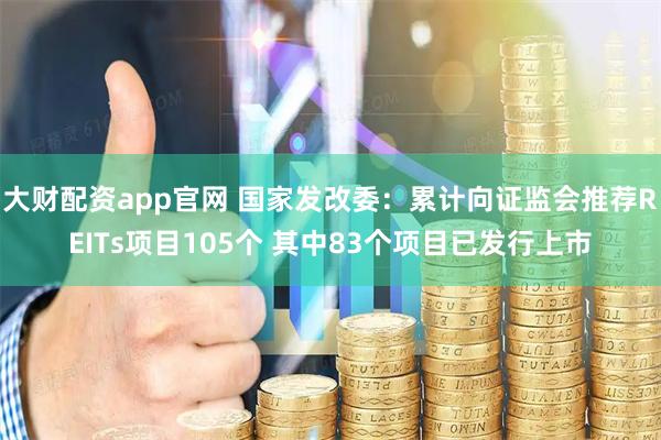 大财配资app官网 国家发改委：累计向证监会推荐REITs项目105个 其中83个项目已发行上市